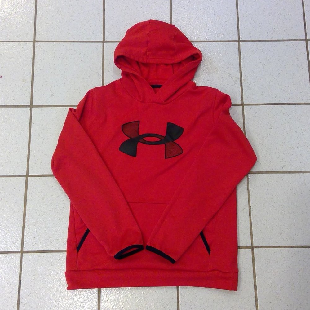 Under Armour Boys Loose Coldgear Hoodie Red Large